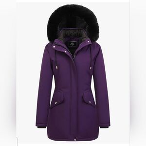 Purple Women's Puffer Coat